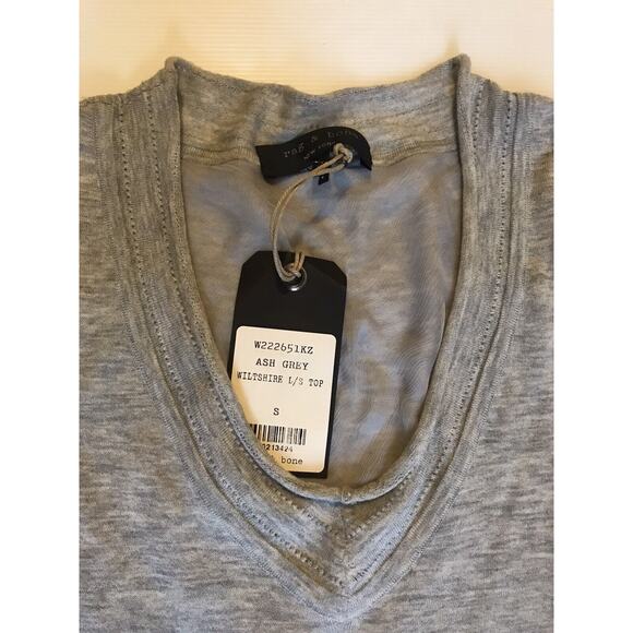 RAG & BONE Sweater Womens Size Medium Wool Silk WILTSHIRE V neck TOP M quiet lux - Picture 4 of 8